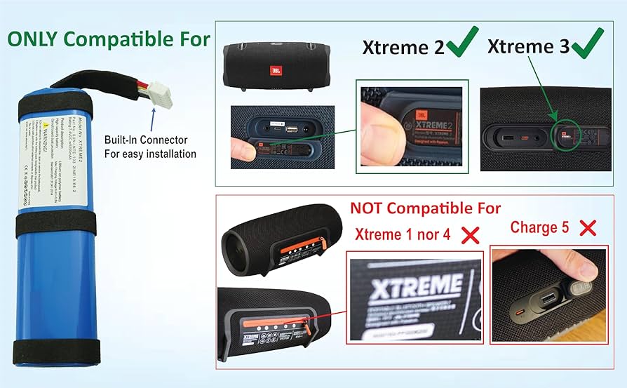 美品★JBL Xtreme 2 エクストリーム 新品バッテリー Battery For JBL Xtreme 2 Xtreme2 Original 12500mAh SUN-INTE